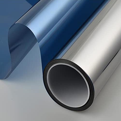 YUJIANHUAA Spiegelfolie Fenster Sichtschutz,Reflektierende Fensterfolie,Hitzefolie Sonnenschutzfolie,Selbstklebend,Blickdicht Fensterfolie,Für Zuhause Büro Glasfenster (80x120cm(32x47in))