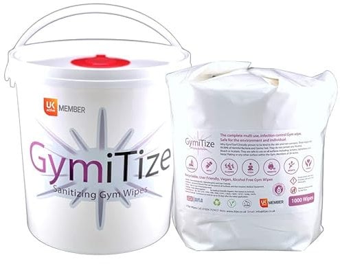GymiTize Gym Wipes Alcohol Free, Antibacterial, Antiviral Surface Wipes, Anti Bac, Kills: 99.99% of Germs & Bacteria, Norovirus, Flu Virus, and MRSA, (1 Bucket 1 Refill)