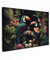 MuchoWow© Bild auf Leinwand 90x60 cm Schlafzimmer Bilder Wand Deko Wohnzimmer Modern Wanddeko Bilderwand Geschenk Vogel - Blumen - Pflanzen - Dschungel - Schwarz - Tukan - Natur - Grün