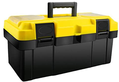 Werkzeugkästen Tragbare Werkzeugkiste Abschließbare Werkzeugkiste, Kunststoff-Werkzeugkiste mit abnehmbarer Werkzeugablage und abnehmbarem Werkzeugsatz for die Aufbewahrung von Handwerk, Haushalt Trag