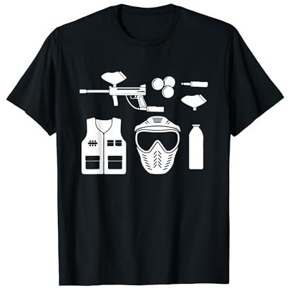 Paintball Designs Paintball T-Shirt für Paintballer und Paintballspieler, Schwarz, Unisex, Ärmellos, Small, Crew-Ausschnitt, Sportlich Klassisch Kurzarm, Importiert, 1 Count