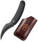 Cavol Kage Klappmesser mit Lederscheide,64mm M390 PVD Klinge Pikal Messer Taschenmesser,Titanlegierung Griff Folding Knife,Outdoor EDC Pocket Knife (blau mit Lederscheide)