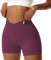 Vertvie Damen Gym Shorts V Cross Stretch Push Up Yoga Shorts Booty Scrunch Fitness Hosen Kurz High Waist Nahtlos Workout Sportshorts Butt Lift Kurze Leggings Sommer (Maulbeeren Lila, S)