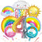 TZQFROCE Regenbogen Luftballons 4 Jahre 8 Stück Regenbogen Geburtstagsdeko Regen-bogen Deko Kindergeburtstag für Geburtstags Festival Party Dekoration