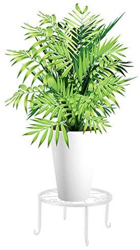 BEIJIALY Supports de Plantes Classiques, Support de Fleur D'étagère de Pot de Fleur, Support de Plante en Fer Monocouche sur Pied Simple Support de Pot de Plante Bas pour Balcon Salon(Blanc S)