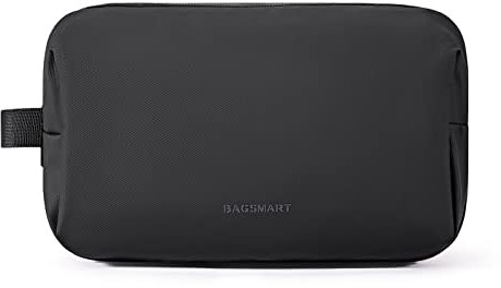 BAGSMART Kulturbeutel für Herren, Reise-Kulturbeutel, Dopp Kit, Wasserabweisender Rasierbeutel für Toilettenartikel, Zubehör (Schwarz)