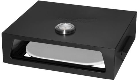 BAKAJI Forno Pizza Alla Brace Fornetto Per Pizza Portatile Per Cotture Su Barbecue Con Termometro Misuratore Di Temperatura Maniglie Per Il Trasporto 44,5x13x36 cm