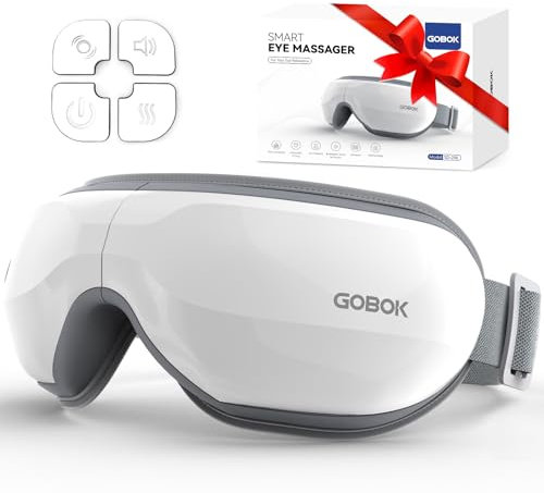 Eye Massager with Heat, Upgraded Heated Mask Massager with Bluetooth Music, Eye Care Device for Strain, Migraines, Gifts for Men/Women