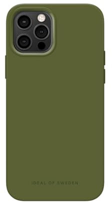IDEAL OF SWEDEN Griffige Silikon-Handyhülle mit Einer glatten Haptik und leichtem Gefühl - Schützende stoßfeste Hülle in trendigen Farbdesigns, Kompatibel mit iPhone 12/12 Pro (Khaki)