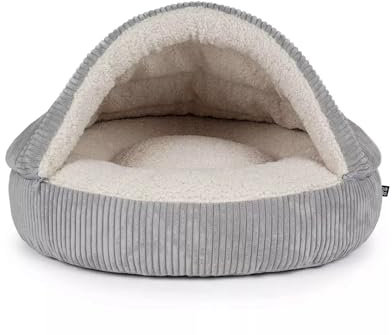 Mypado Cord Hundehöhle Timon Größe M Grau Standard Füllung