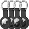 Andwing 4er Pack Silikon Hülle für AirTag, Schutzhülle Kompatibel mit Apple AirTags Tracker, Keyring Abdeckung Case für Schlüssel, Tasche, und Hund, Schlüsselanhänger AirTag, AirTags Hülle Schwarz