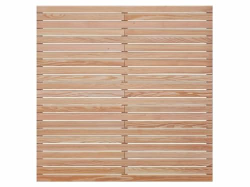 Woodtex Gartenzaun Sichtschutzzaun Windschutzzaun aus Rhombus Lärche Natur|180x180cm Fertigzaun|glatt gehobelt, Leisten 20 x 70 mm