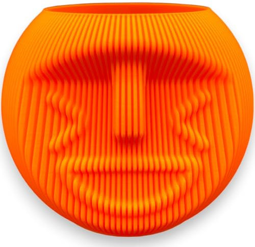 Jarrón Funny Face – Naranja, Divertido Jarrón con Cara Redonda Macetero Maceta Macetero Smiley Cabeza Divertido
