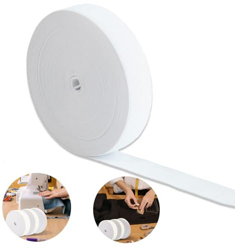 Xuigort 5 m Gummiband Nähen, Gummiband Breit 35 mm, Weiß Hosengummi Breites, 1 Stück Elastisches Band zum Nähen und Haushalt DIY Handwerk, Taillenbänder, Nähen, Perückenherstellung