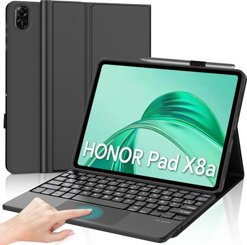 IVEOPPE Coque Clavier Honor Pad X8a avec Pavé Tactile, Clavier français AZERTY avec Touchpad, Étui Clavier détachable pour Honor Pad X8a 11 2024, Noir