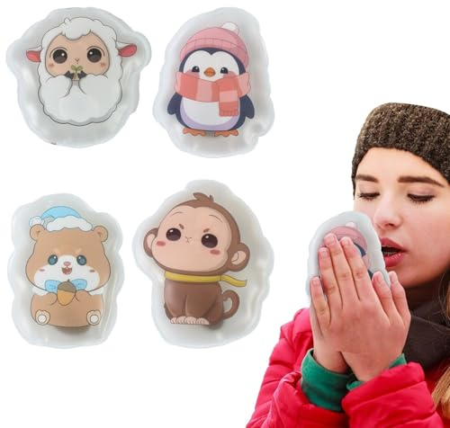 Instant Hot Packs | Set of 4 Click Hand Warmers - Reusable Winter Hand Warmer, Long-Lasting Click Hand Warmers with Pattern for Camping, Hiking