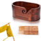 Bol à Tricoter en Bois, Bol à Fil Ovale en Bois avec Trous, Bol de Fil en Bois Crochet Bol avec 9 Crochets à Tricoter, pour Le Bricolage, Le Crochet, Le Tricot