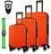 NOWI Kofferset Las Palmas – 3-teiliges Koffer Set aus Hartschale (ABS) mit Zahlenschloss, 4 Doppelrollen, 360° drehbar, leicht & robust – Reisekoffer Set (orange)