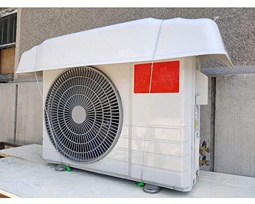 Außenklimaanlage Abdeckungs, Klimaanlagenabdeckung, Duschmatte, Außenfenster-Klimaanlagenabdeckungen, Kunststoff-Regendach mit 2 Drahtseilen [Schutzabdeckung für Fensterklimaanlage]