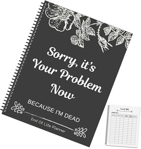 SVCEQZE Funny End Of Life Planner, My Final Wishes Planners, End Of Life Planne-r Organizer Workbook, Death-Note Notebook, -Bound Funny Notebook