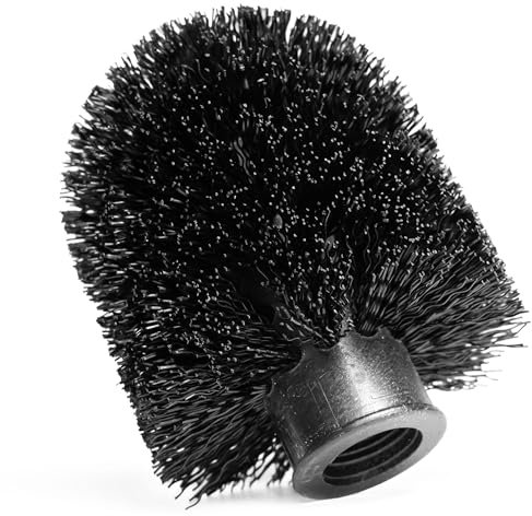 ELMOWO - 3er Set Ersatz-Klobürste zum Schrauben mit Gewinde (8,5x6,5x6,5cm) - Kunststoff Toilettenbürstenkopf/Ersatzbürstenkopf - WC Bürstenkopf in Schwarz - Ersatzkopf für Klobürste/Toilettenbürste