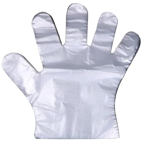 PBHOVIITG 100 Stück umweltfreundliche, multifunktionale Einweghandschuhe aus PE-Kunststoff for Garten, Haushalt, Restaurant, Grill, Lebensmittel