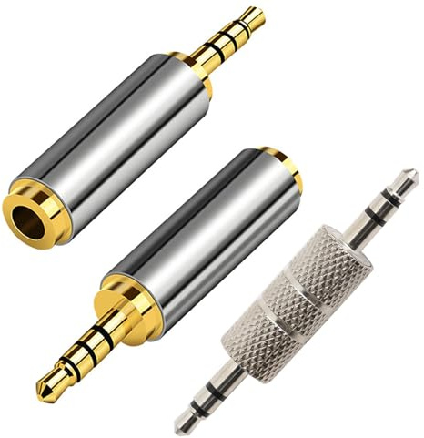 GIONAR 3PCS Adaptateur Audio Jack, Adaptateur Jack 2.5 vers 3.5/3.5 vers 2.5/3.5 vers 3.5, pour Smartphones Microphones Appareils Audio