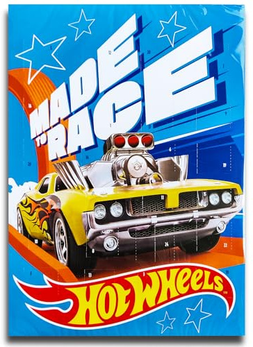 Hot Wheels Adventskalender mit Milchschokolade Kalender Advent Weihnachtskalender Schokoladen Schoko 75 g