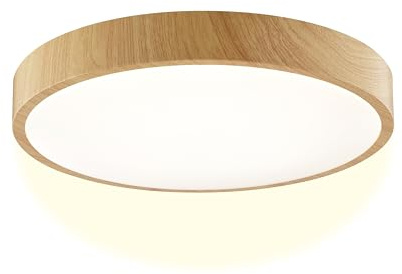 Brilliant LED Deckenleuchte Ø38,5 cm rund Holzoptik 18W Deckenlampe, 2300 Lumen, warmweiß 3000K, moderne LED Wohnraumleuchte für Wohnzimmer, Schlafzimmer & Flur