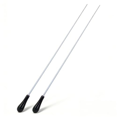 2 bastones para dirección de música, bastón profesional para director de orquesta con mango de resina, bastón para dirección de concierto para asistente de director corales (negro)