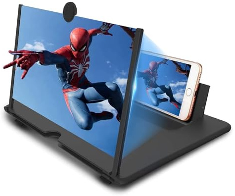 Bailonda 16 Pouces Amplificateur ecran Telephone Portable, HD Loupe Telephone Portable, adaptée à Tous Les Smartphones, pour Regarder des Films et des vidéos, Pliable