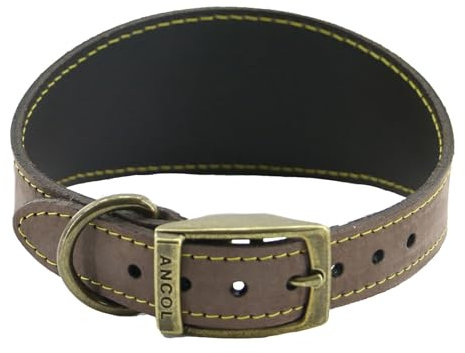 Ancol Timberwolf Leder-Halsband für Windhunde, Größe 34–43 cm, Braun
