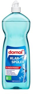 domol Klarspüler 1 l Anti-Wasserflecken, Anti-Kalkablagerungen, strahlender Glanz
