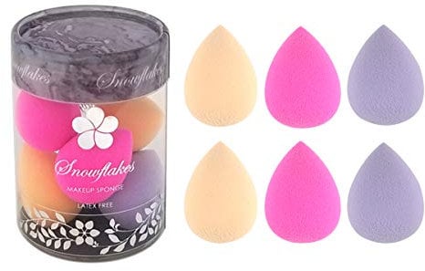 Makeup Sponge Blender Set - 6 Pcs, Mini Makeup Sponge Multi-ColorTools for Foundation Powder Concealer Liquid BB and Cream, LATEX Free.