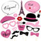 BESTOYARD Paris Foto Booth Requisiten Kit Paris Party Dekoration Paris Themenorientierte Requisiten für Geburtstag Hochzeitsclub Junggesellenabschied Gefälligkeiten （18 STÜCKE Rosa）