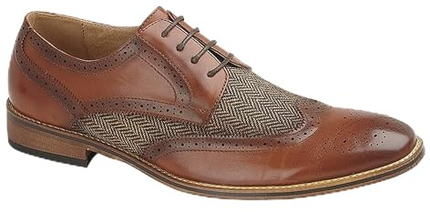 Goor Daniel Mens Lace Up Brogue Gibson Shoe Tan UK