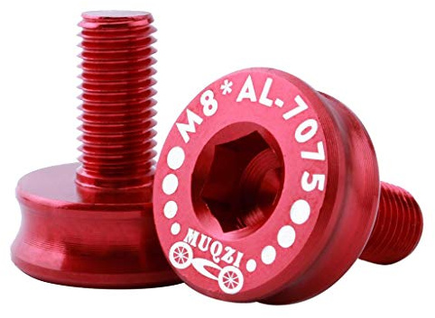 MagiDeal 2 Pack of M8 Bike Bottom Bracket Screws Waterproof Crank Arm Bolts - Lightweight Aluminum Alloy, Red