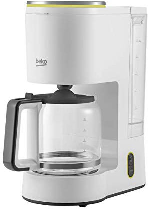Beko - FCM1321W - Machine à Café Américain avec Verseuse Verre, 1000 W, 10 Tasses - Blanc, 22,4 x 22,9 x 36,8h cm