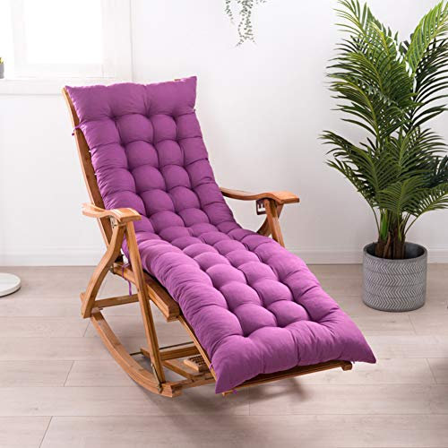 LINGRUI Dicke gepolsterte Hochlehner-Auflage für Garten-Sonnenliege, weiche Matratze, Sitzpolster für Reisen, Camping, Lila, 120 x 48 cm
