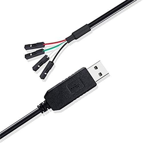 DTECH 4 Pin USB to TTL Serial 3.3V Converter Adapter Cable TX RX Signal 0.1 inch Pitch Female Socket PL2303 Prolific Chip Windows 10 8 7 XP Vista (1m)