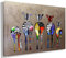 MJEDC Banksy Bilder Leinwand Zebra Herd Colourful Rears Graffiti Street Art Leinwandbild Fertig Auf Keilrahmen Kunstdrucke Wohnzimmer Wanddekoration Deko XXL (40x60cm(15.7x23.6inch))