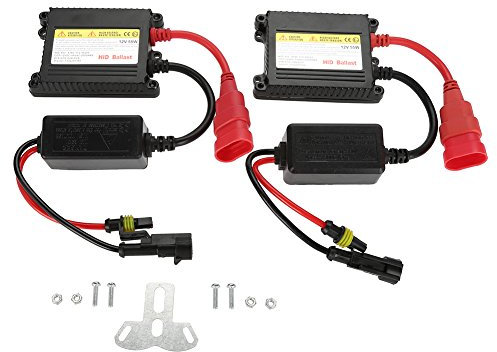 Qiilu 2 pièces Ballasts DC 12V 55W Kit de Conversion de Remplacement de Ballast Mince numérique Universel pour H1 H3 H4 9003 HB2 H7 H8 H9 H11 H10 H13 9005 HB3 9006 HB4 880881