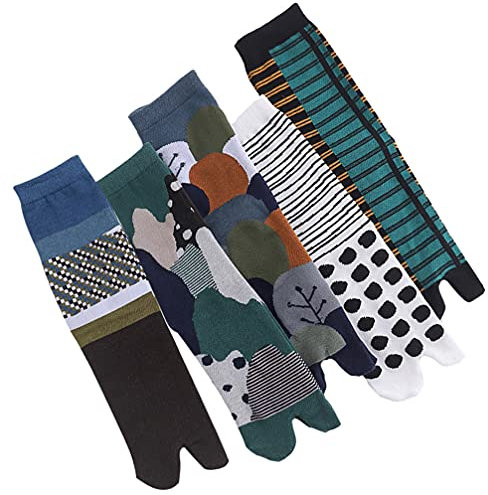 5Pairs Tabi Socken Japanischen Stil - Finger Socken V- Kappe Flip- Flop Großer Kappe Tabi Spaß Neuheit Baumwolle