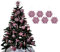 Simply Products Confezione da 6 decorazioni glitterate da appendere, fiocchi di neve, decorazioni per albero di Natale (rosa cipria)