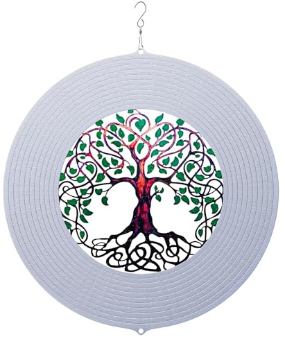 ISEO Tree of Life Wind Spinners for Yard and Garden, Metal Ornaments for Garden Décor, Outdoor Wind Spinner, Tree of Life Gifts, Outdoor Garden Decoration, 6.5 inch Tree of Life Wall Décor by