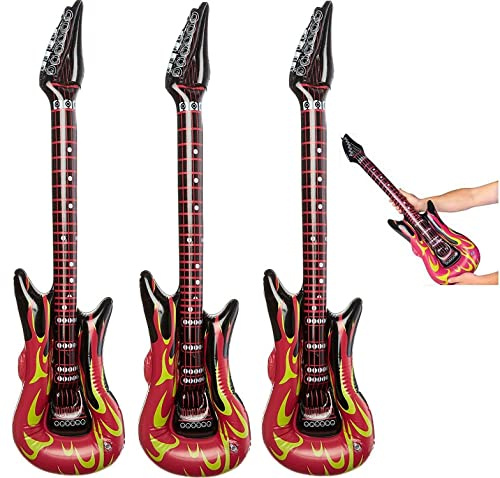 Zugar Land Red Hot Fiery Flame Rock Inflatable Guitar (3 Pack) Rock Star Style. 42. Vinyl.