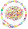 Yixuan Acryl Verbindungsringe Pony Perlen 400pcs 15mm Oval öffnen Verknüpfungsringe Kettenglieder Bastelperlen Bunte Kartenkette Perlen für Schmuckherstellung, DIY Armband Halskette, Kunsthandwerk