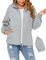 Tisfeer Regenmantel Damen Wasserdicht Atmungsaktive Regenjacke Leicht Packbar Dünne Windbreaker Sportjacke(Grau,M)