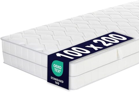 Ortho-Relax AiryFoam Rollmatratze 100x200cm, 15 cm hoch, Härtegrad H4, besonders atmungsaktive Kaltschaummatratze mit Luftkanälen, 5-Zonen-Komfortschaum-Matratze, Öko-Tex 100 Zertifiziert