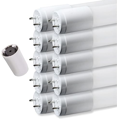 pureled 10er Pack LED Röhre 60cm - GLAS T8 G13 - neutralweiß (4000K) - 9W (ersetzt 18W) - 900 Lumen - inklusive Starter - Leuchtstoffröhre Neonröhre Röhrenlampe LED-Tube